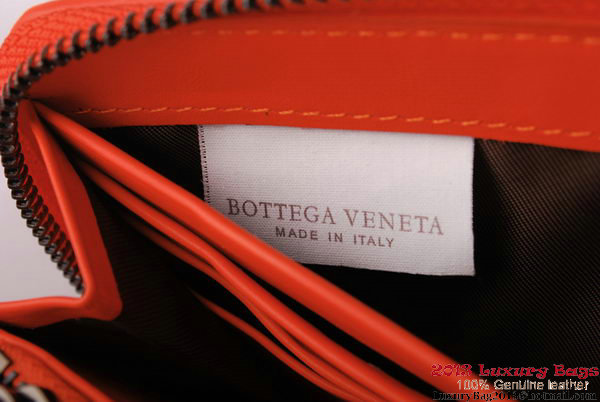 Bottega Veneta Intrecciato Nappa Zippy Wallet BV1571 Orange Bottega Veneta Intrecciato Nappa Zippy Wallet BV1571 Orange