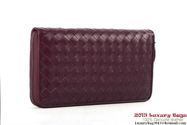 Bottega Veneta Intrecciato Nappa Zippy Wallet BV1571 Wine Bottega Veneta Intrecciato Nappa Zippy Wallet BV1571 Wine