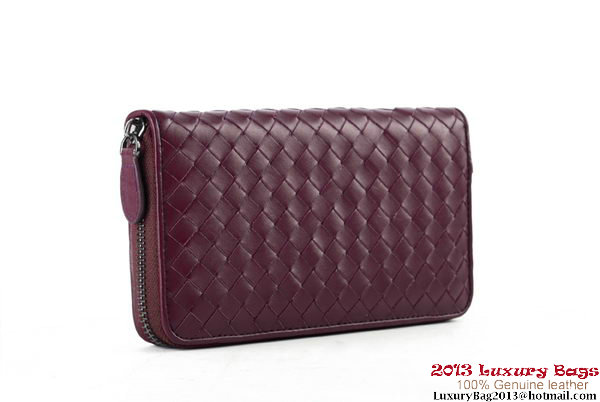 Bottega Veneta Intrecciato Nappa Zippy Wallet BV1571 Wine Bottega Veneta Intrecciato Nappa Zippy Wallet BV1571 Wine