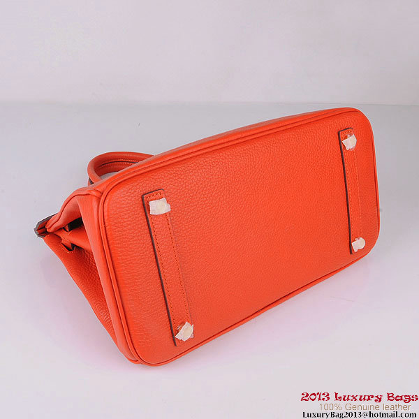 Hermes Birkin 30CM Tote Bags Orange Clemence Leather Gold Hermes Birkin 30CM Tote Bags Orange Clemence Leather Gold