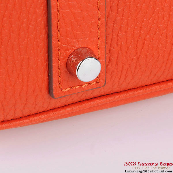 Hermes Birkin 30CM Tote Bags Orange Clemence Leather Silver Hermes Birkin 30CM Tote Bags Orange Clemence Leather Silver