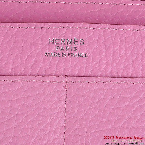 Hermes Dogon Wallet Clemence Leather Travel Case H001 Pink Hermes Dogon Wallet Clemence Leather Travel Case H001 Pink