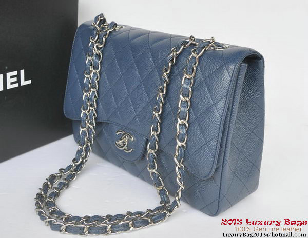 Chanel Jumbo A36076 Blue Classic Cannage Patterns Flap Bag Chanel Jumbo A36076 Blue Classic Cannage Patterns Flap Bag