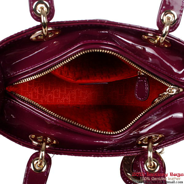 Lady Dior Bag mini Bag Patent Leather D9601 Purple Lady Dior Bag mini Bag Patent Leather D9601 Purple