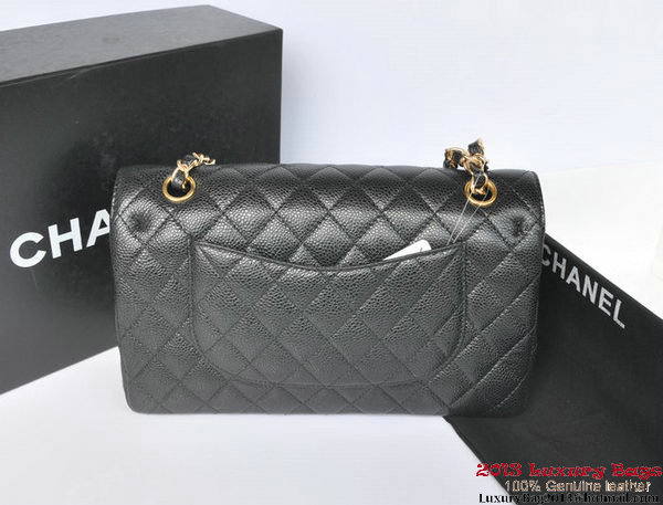 Chanel 2.55 Classic Flap Bag Black Original Caviar Leather Gold Chanel 2.55 Classic Flap Bag Black Original Caviar Leather Gold