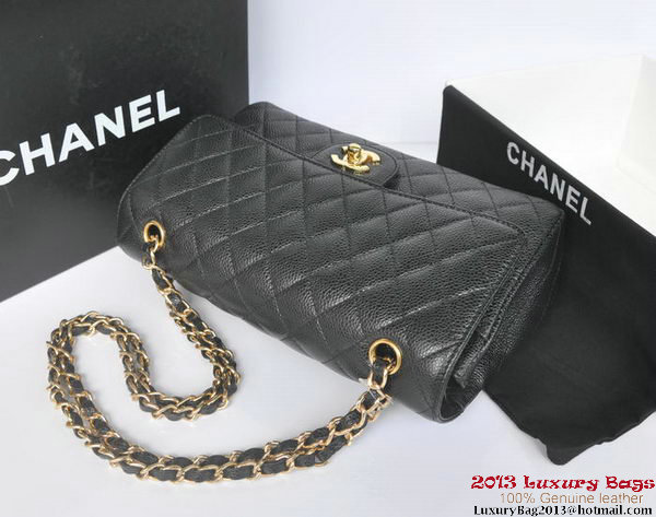 Chanel 2.55 Classic Flap Bag Black Original Caviar Leather Gold Chanel 2.55 Classic Flap Bag Black Original Caviar Leather Gold