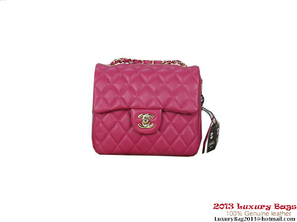 Chanel mini Classic Flap Bag Rose Sheepskin 1115 Gold
