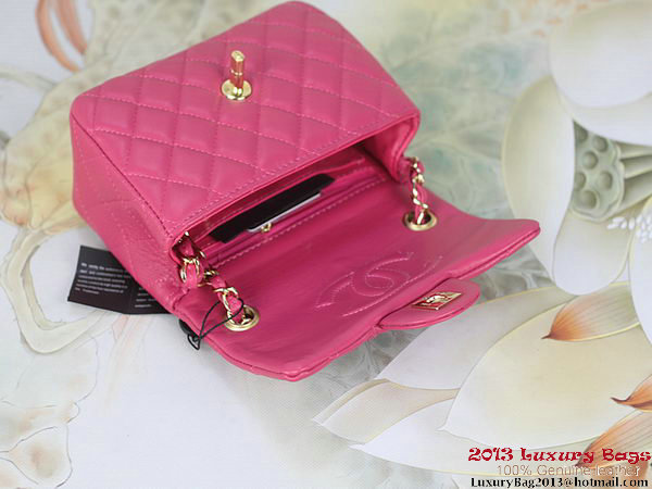 Chanel mini Classic Flap Bag Rose Sheepskin 1115 Gold Chanel mini Classic Flap Bag Rose Sheepskin 1115 Gold
