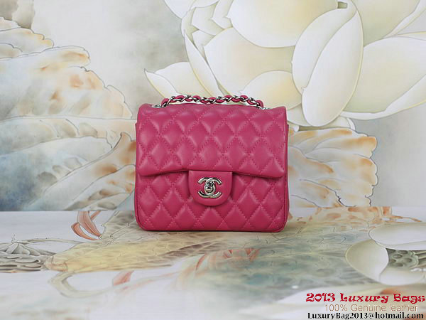 Chanel mini Classic Flap Bag Rose Sheepskin 1115 Silver Chanel mini Classic Flap Bag Rose Sheepskin 1115 Silver