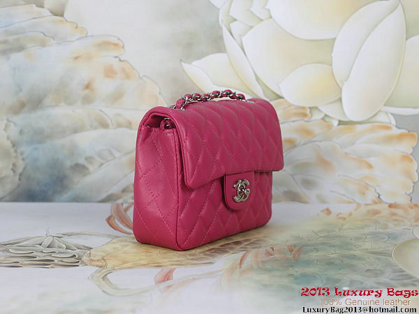 Chanel mini Classic Flap Bag Rose Sheepskin 1115 Silver Chanel mini Classic Flap Bag Rose Sheepskin 1115 Silver