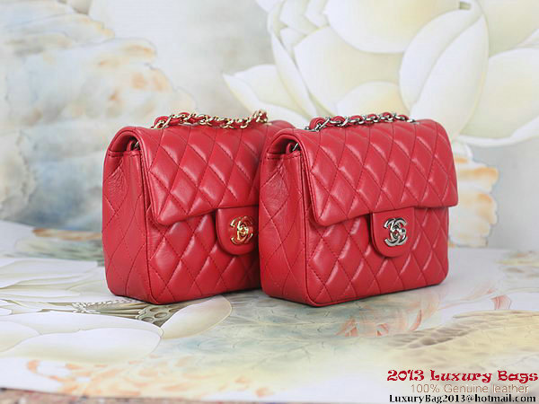 Chanel 1115 mini Classic Flap Bag Sheepskin Leather Red Chanel 1115 mini Classic Flap Bag Sheepskin Leather Red
