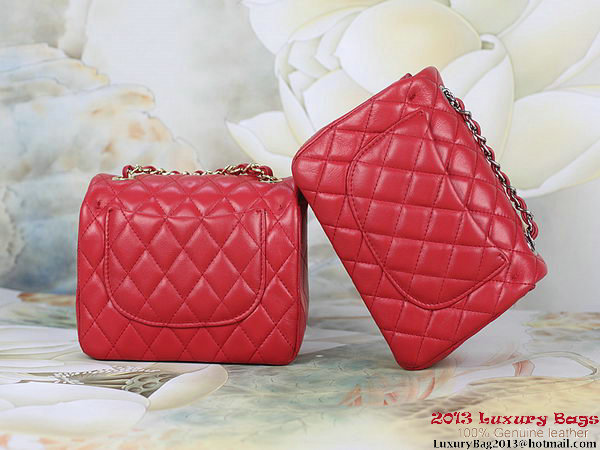 Chanel 1115 mini Classic Flap Bag Sheepskin Leather Red Chanel 1115 mini Classic Flap Bag Sheepskin Leather Red