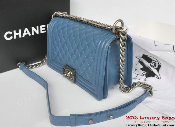 Boy Chanel Flap Shoulder Bag Original Sheepskin Leather A67086 Blue Boy Chanel Flap Shoulder Bag Original Sheepskin Leather A67086 Blue