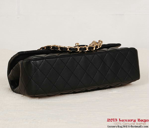 Chanel 2.55 Series Bag Black Sheepskin Leather 1112 Gold Chanel 2.55 Series Bag Black Sheepskin Leather 1112 Gold