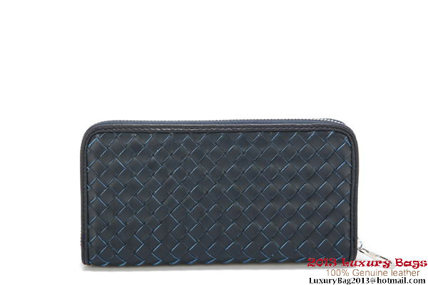 Bottega Veneta Intrecciato Nappa Zippy Wallet 115709-2 Blue Bottega Veneta Intrecciato Nappa Zippy Wallet 115709-2 Blue