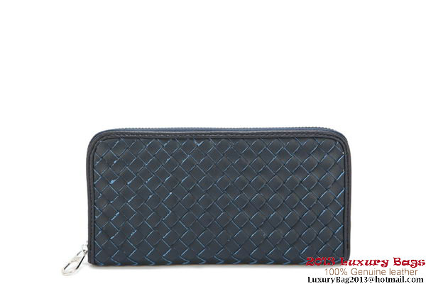 Bottega Veneta Intrecciato Nappa Zippy Wallet 115709-2 Blue Bottega Veneta Intrecciato Nappa Zippy Wallet 115709-2 Blue