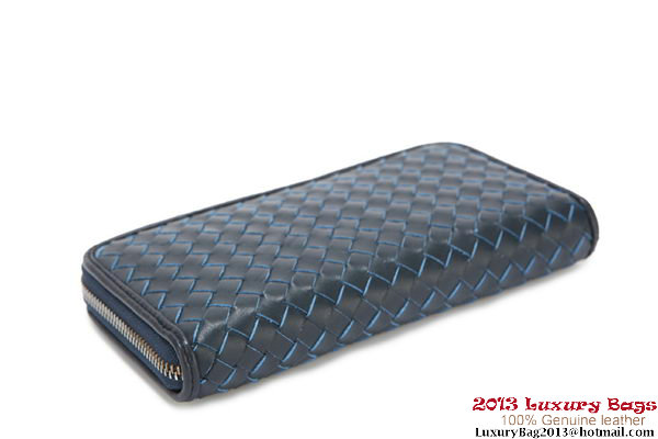 Bottega Veneta Intrecciato Nappa Zippy Wallet 115709-2 Blue Bottega Veneta Intrecciato Nappa Zippy Wallet 115709-2 Blue