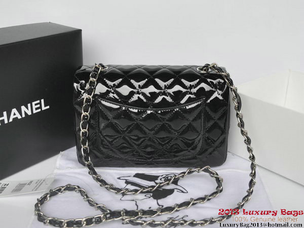 Chanel Classic Flap Bags Black Original Patent Leather A1116 Silver Chanel Classic Flap Bags Black Original Patent Leather A1116 Silver