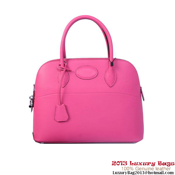 Hermes Bolide Tote Bags Calf Leather Rose