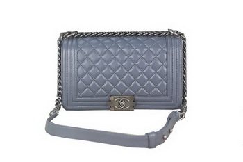 Boy Chanel Flap Shoulder Bag Original Sheepskin Leather A67025 Gray Boy Chanel Flap Shoulder Bag Original Sheepskin Leather A67025 Gray