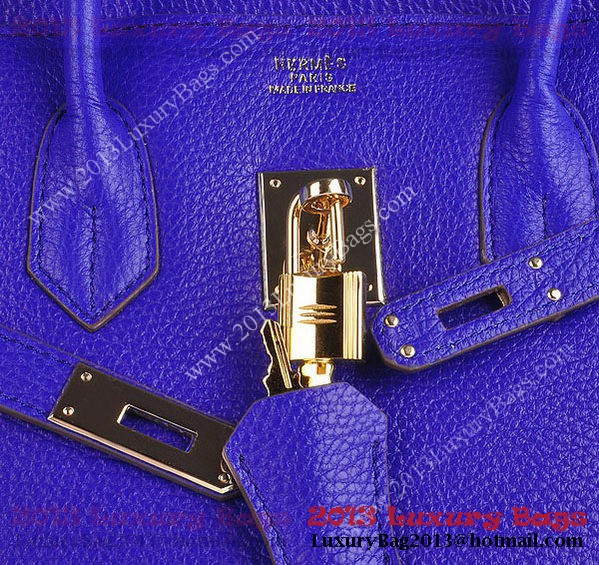 Hermes Birkin 35CM Tote Bag Blue Clemence Leather H6089 Gold Hermes Birkin 35CM Tote Bag Blue Clemence Leather H6089 Gold