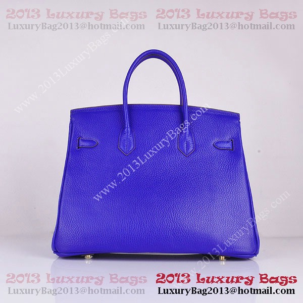 Hermes Birkin 35CM Tote Bag Blue Clemence Leather H6089 Gold Hermes Birkin 35CM Tote Bag Blue Clemence Leather H6089 Gold