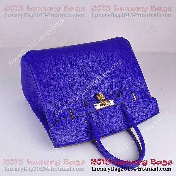 Hermes Birkin 35CM Tote Bag Blue Clemence Leather H6089 Gold Hermes Birkin 35CM Tote Bag Blue Clemence Leather H6089 Gold
