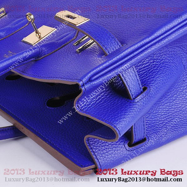 Hermes Birkin 35CM Tote Bag Blue Clemence Leather H6089 Gold Hermes Birkin 35CM Tote Bag Blue Clemence Leather H6089 Gold