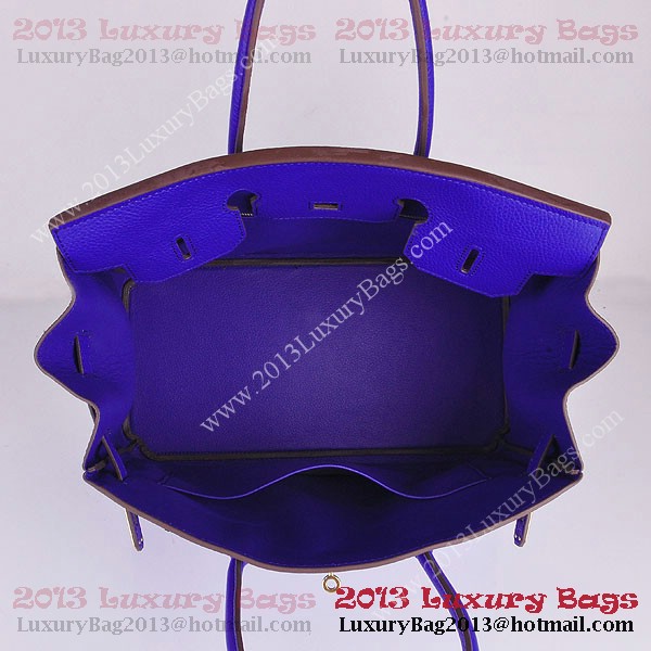 Hermes Birkin 35CM Tote Bag Blue Clemence Leather H6089 Gold Hermes Birkin 35CM Tote Bag Blue Clemence Leather H6089 Gold