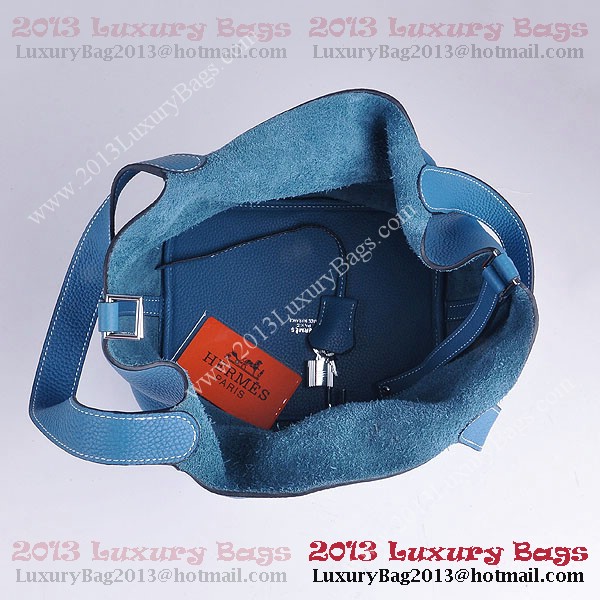 Hermes Picotin Lock PM Bag in Clemence Leather 8615 Blue Hermes Picotin Lock PM Bag in Clemence Leather 8615 Blue