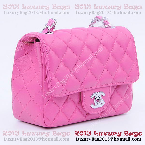 Chanel mini Classic Flap Bag Peach Sheekskin 1115 Silver Chanel mini Classic Flap Bag Peach Sheekskin 1115 Silver