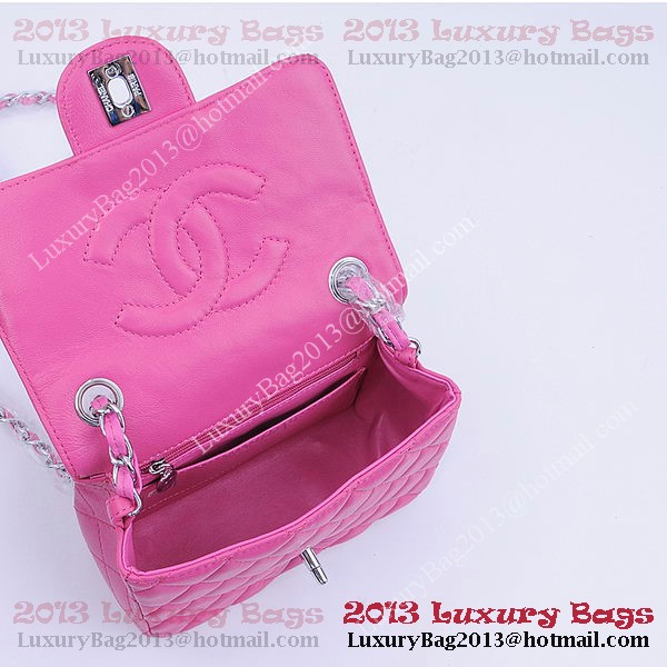 Chanel mini Classic Flap Bag Peach Sheekskin 1115 Silver Chanel mini Classic Flap Bag Peach Sheekskin 1115 Silver