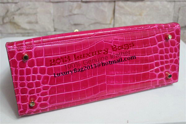 Hermes Kelly 32cm Shoulder Bag Rose Croco Patent Leather K32 Gold Hermes Kelly 32cm Shoulder Bag Rose Croco Patent Leather K32 Gold