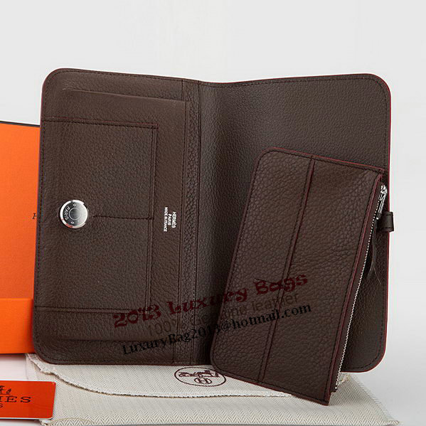 Hermes Dogon Combined Wallet A508 Dark Brown Hermes Dogon Combined Wallet A508 Dark Brown