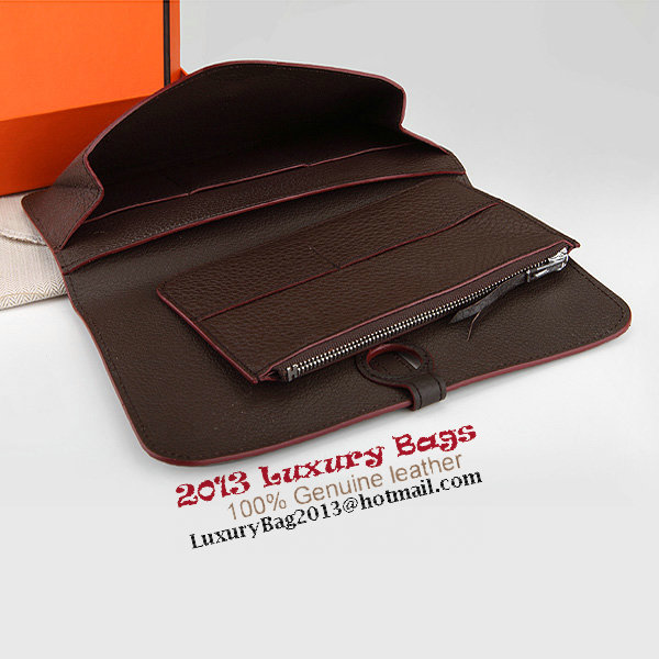 Hermes Dogon Combined Wallet A508 Dark Brown Hermes Dogon Combined Wallet A508 Dark Brown