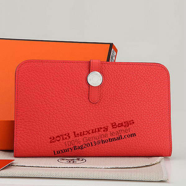 Hermes Dogon Combined Wallet A508 Light Red Hermes Dogon Combined Wallet A508 Light Red