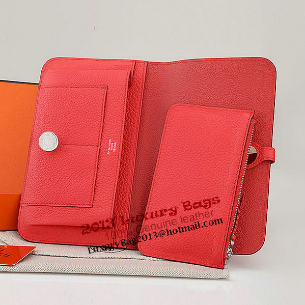 Hermes Dogon Combined Wallet A508 Light Red Hermes Dogon Combined Wallet A508 Light Red