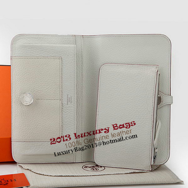 Hermes Dogon Combined Wallet A508 White Hermes Dogon Combined Wallet A508 White