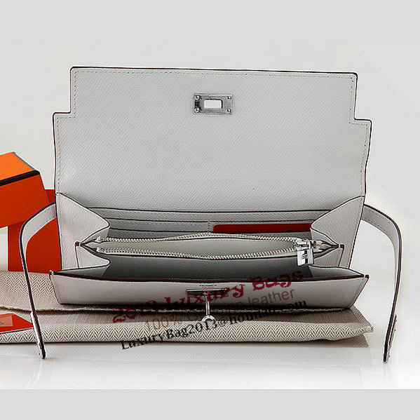 Hermes Kelly Original Saffiano Leather Bi-Fold Wallet A708 White Hermes Kelly Original Saffiano Leather Bi-Fold Wallet A708 White