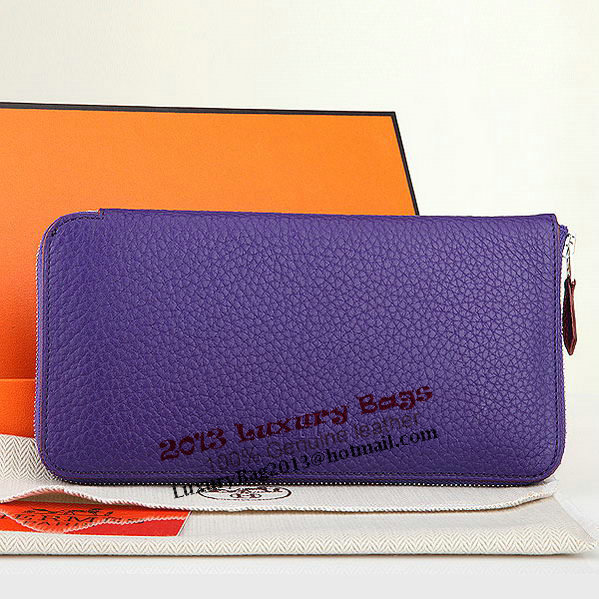 Hermes Zipper Wallet Original Leather A309 Purple Hermes Zipper Wallet Original Leather A309 Purple