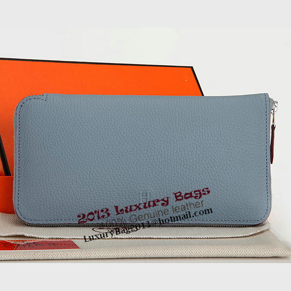 Hermes Zipper Wallet Original Leather A309 SkyBlue Hermes Zipper Wallet Original Leather A309 SkyBlue