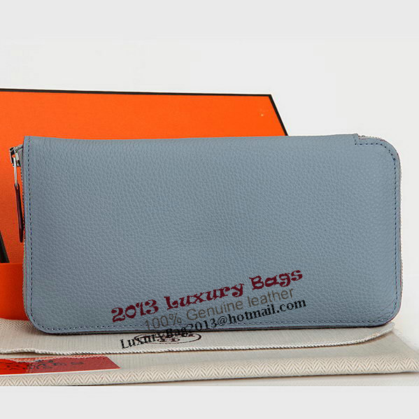 Hermes Zipper Wallet Original Leather A309 SkyBlue Hermes Zipper Wallet Original Leather A309 SkyBlue