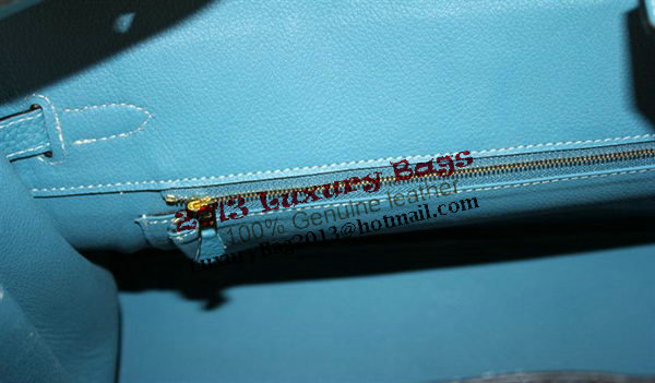 Hermes Birkin 35CM Tote Bag Light Blue Clemence Leather H6089 Gold Hermes Birkin 35CM Tote Bag Light Blue Clemence Leather H6089 Gold