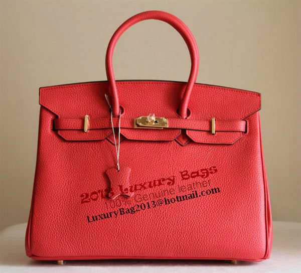 Hermes Birkin 35CM Tote Bag Red Clemence Leather H6089 Gold Hermes Birkin 35CM Tote Bag Red Clemence Leather H6089 Gold