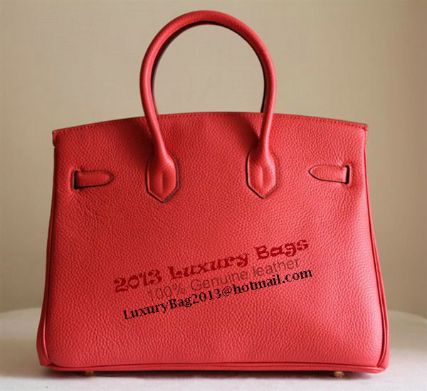 Hermes Birkin 35CM Tote Bag Red Clemence Leather H6089 Gold Hermes Birkin 35CM Tote Bag Red Clemence Leather H6089 Gold