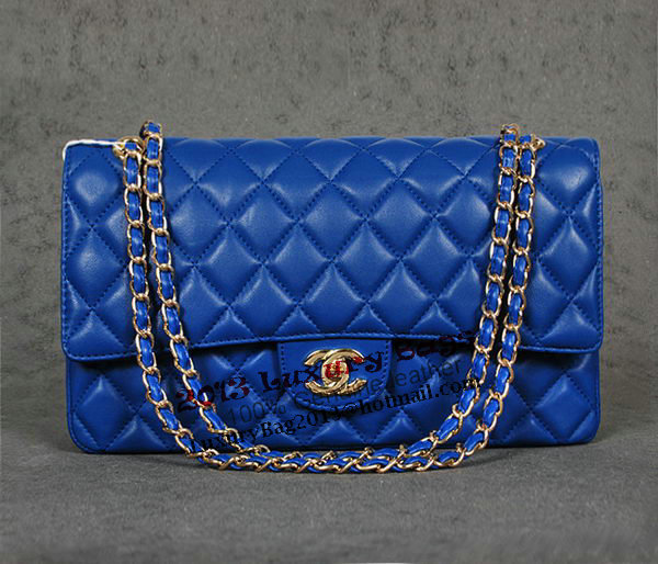 Chanel Classic Flap Bag 1113 RoyalBlue Sheep Leather Gold Chanel Classic Flap Bag 1113 RoyalBlue Sheep Leather Gold