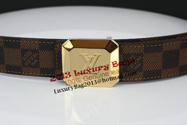 Louis Vuitton Damier Ebene Canvas Belt LV2065 Louis Vuitton Damier Ebene Canvas Belt LV2065