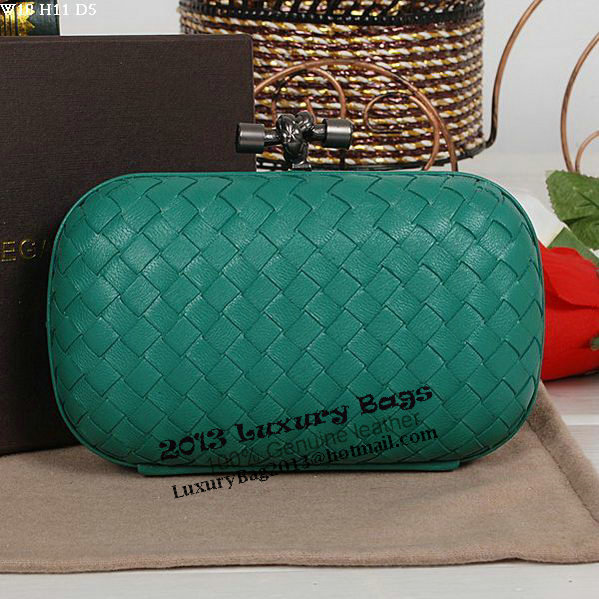Bottega Veneta Intrecciato Sheepskin Impero Ayers Knot Clutch 11308 Green Bottega Veneta Intrecciato Sheepskin Impero Ayers Knot Clutch 11308 Green