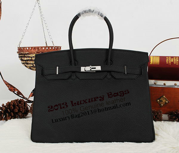 Hermes Birkin 35CM Tote Bag Black Clemence Leather H35 Silver Hermes Birkin 35CM Tote Bag Black Clemence Leather H35 Silver