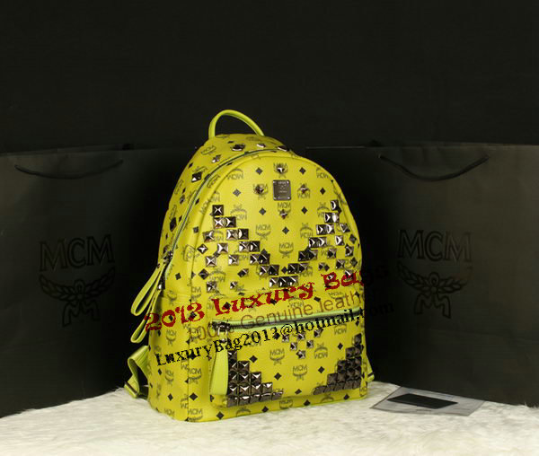 MCM Stark Backpack Jumbo in Calf Leather 8100 Lemon MCM Stark Backpack Jumbo in Calf Leather 8100 Lemon
